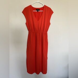 J. Crew Perforated Red Midi Dress Women’s Small